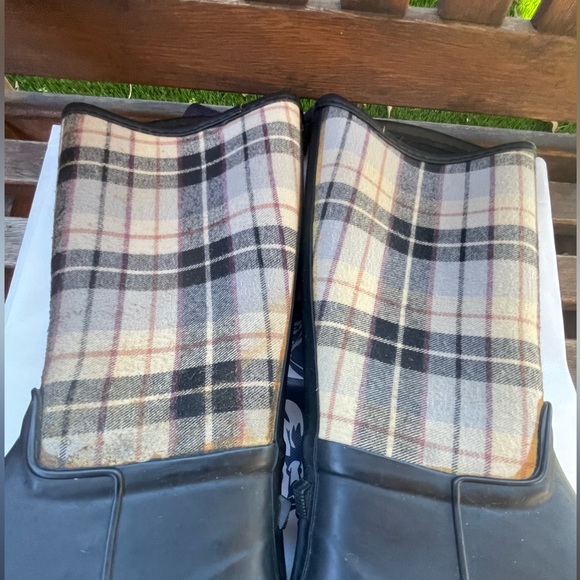 RL US Polo Association 2 Lillian Tall Rain Boots Plaid Upper Leg Print 8M - Picture 11 of 16